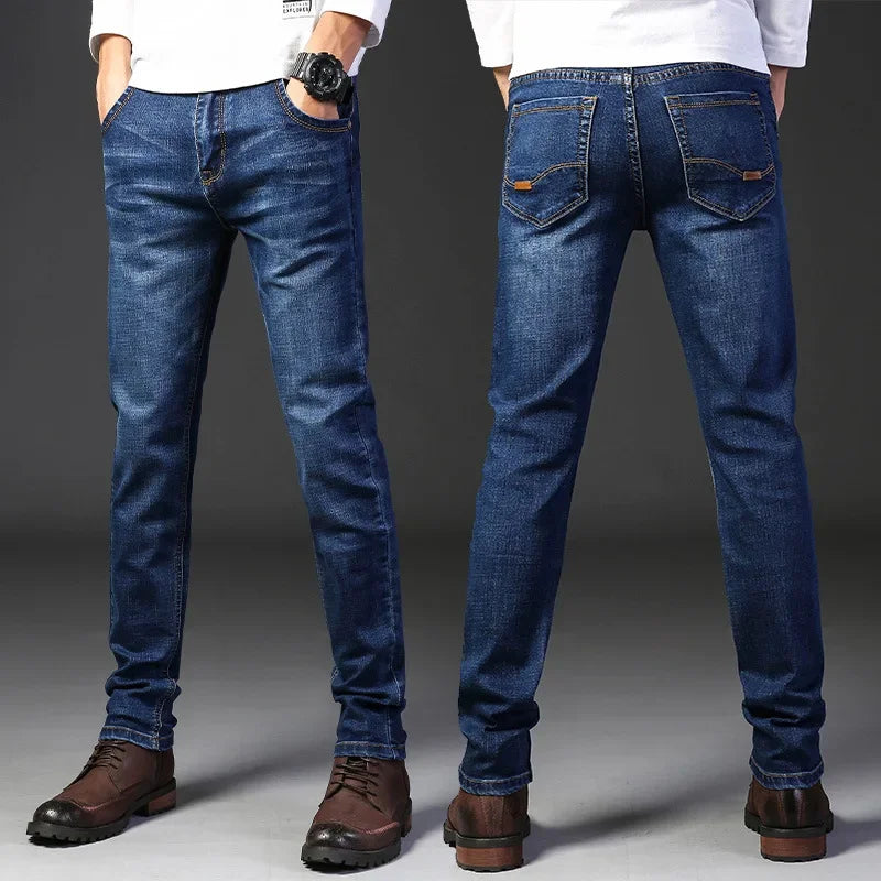 New Men Light Luxury Stretch Slim Fit Pants Comfortable Soft Business