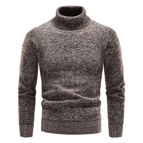 Autumn Winter Fleece Sweater Men Thicker Turtleneck Warm Pullover Slim