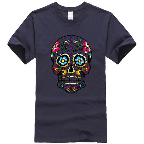 Men's T-shirt High Quality 100% Cotton Street Style Loose Cool Skull