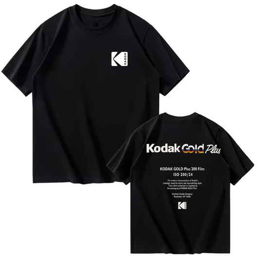 Kodak Summer Brand Fashion Cool Retro Y2K Print 100% Cotton Men's