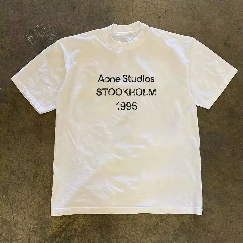 2025 Autumn Winter Letter Printing Men's T-shirt High Quality Cotton
