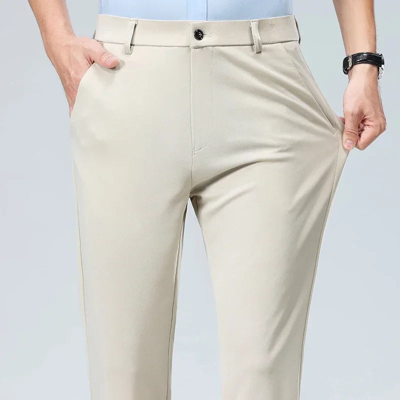 Spring Summer Thin Trousers Men Formal Dress Suit Pants Work Pants