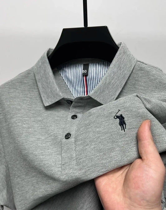 High end brand 100% cotton short sleeve polo shirt men luxur pony
