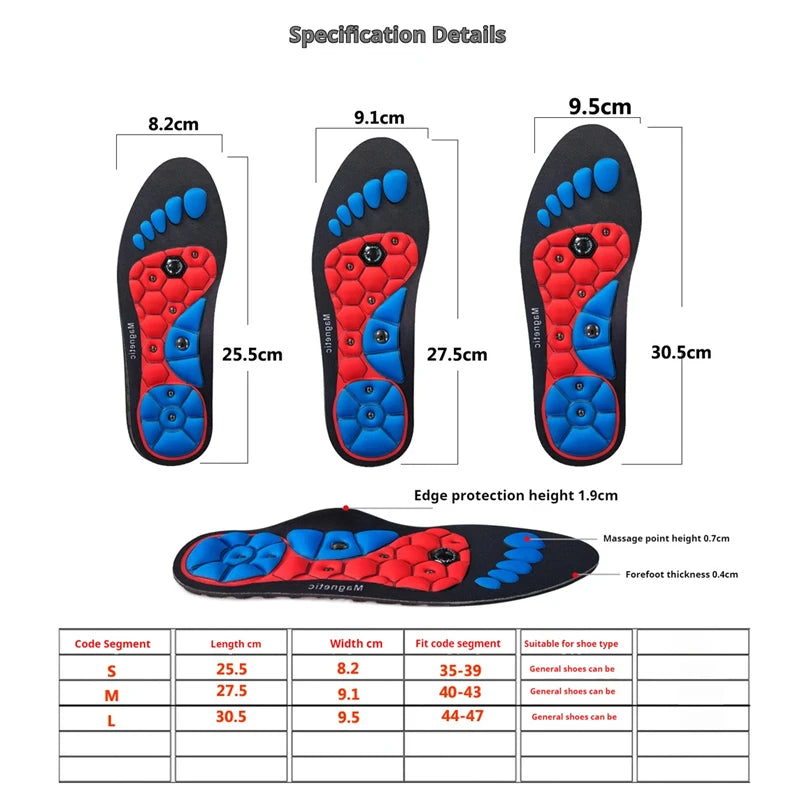 Magnetic Therapy Massage Insoles Men's Foot Acupoint Massage Insoles