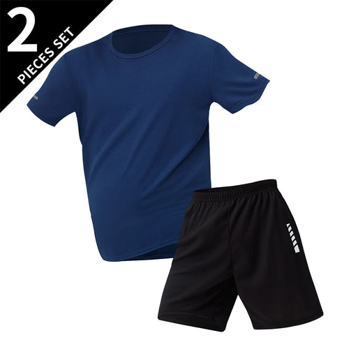 2/6 Pack Plus Size Men's Quick-drying Short-sleeved Shorts Suit Men's