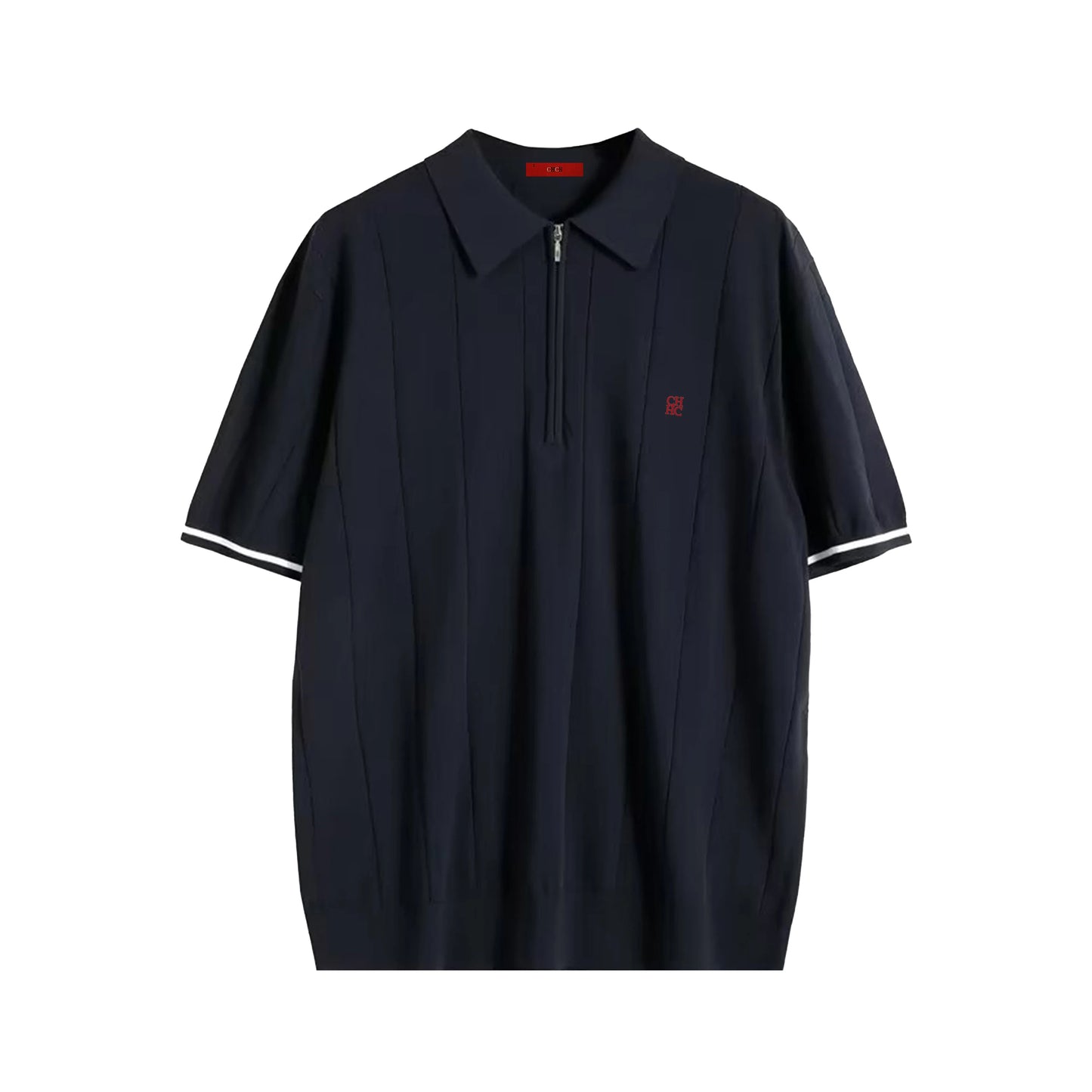 CHCH 2024 New Summer Ribbed Knit Polo Shirt for Men Breathable and
