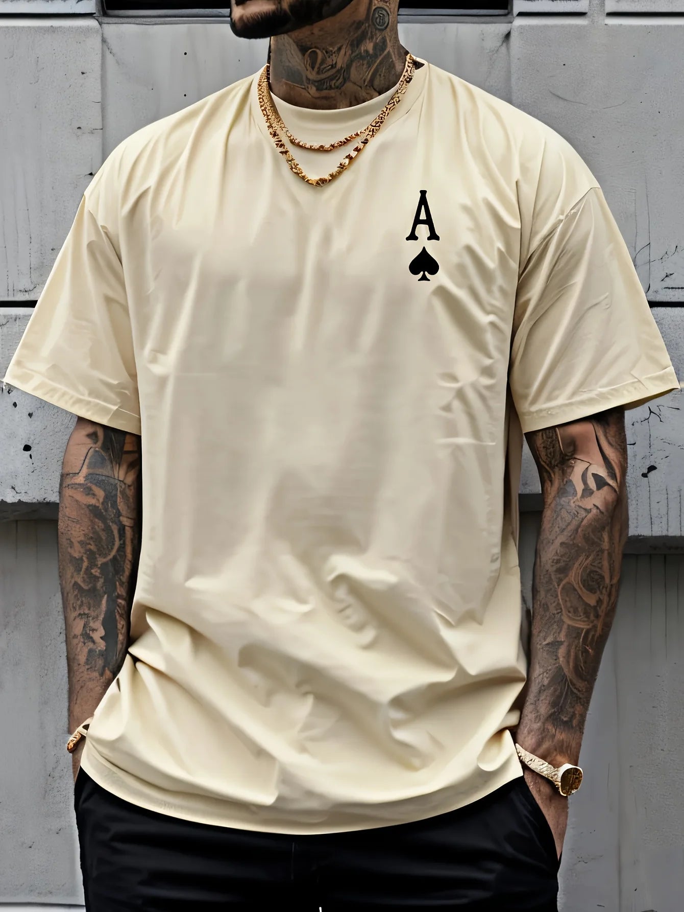 Summer men's 100% pure cotton casual sports loose oversized retro