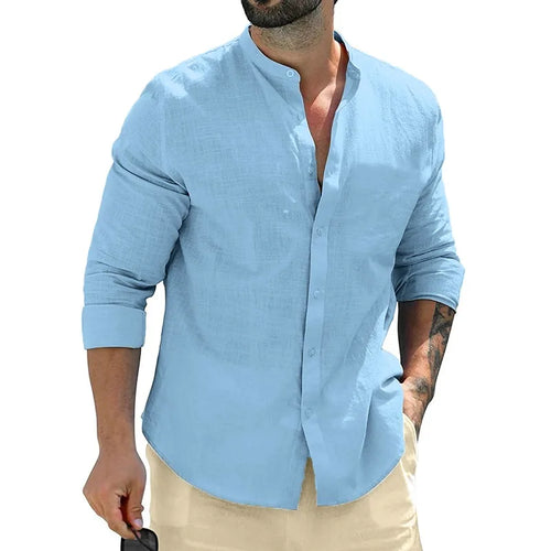 Autumn Mens Long Sleeve Shirts Cotton Business TShirts Men Breathable