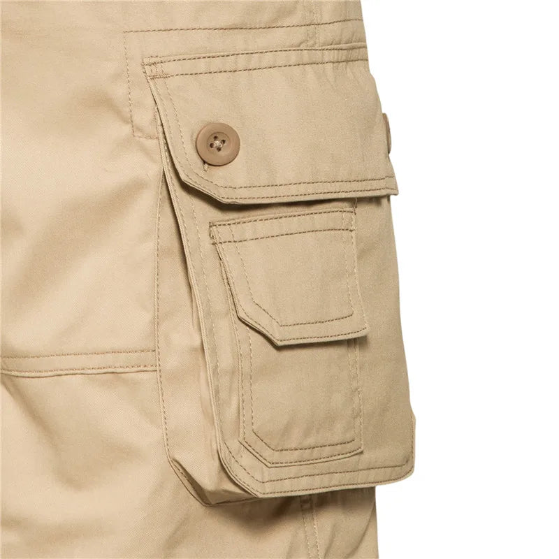 Men's Shorts Loose Large Size Multi-Pocket Overalls Summer Cotton