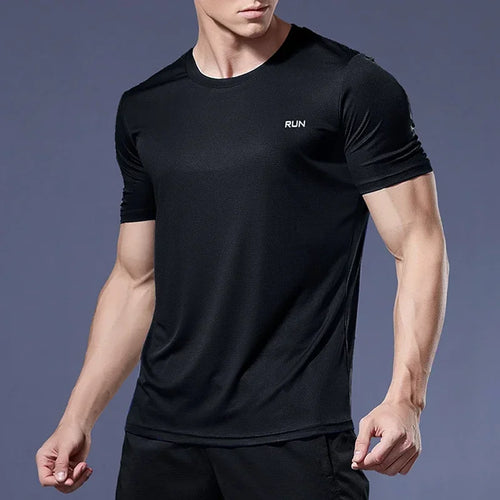 Summer High Elastic t-Shirt Men Breathable Ice Silk t Shirt Short