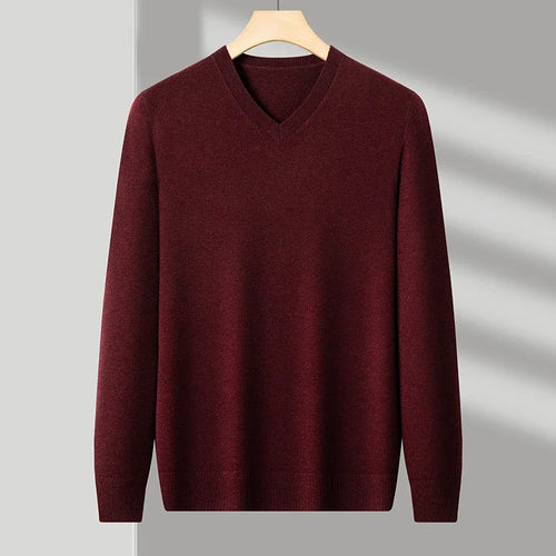 New Sweatwear Men's V Neck Basic Solid Color Sweaters Round Neck