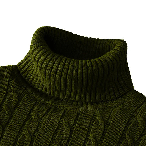 New Turtleneck Sweater Casual Men's Rollneck Knitted Sweater Keep Warm