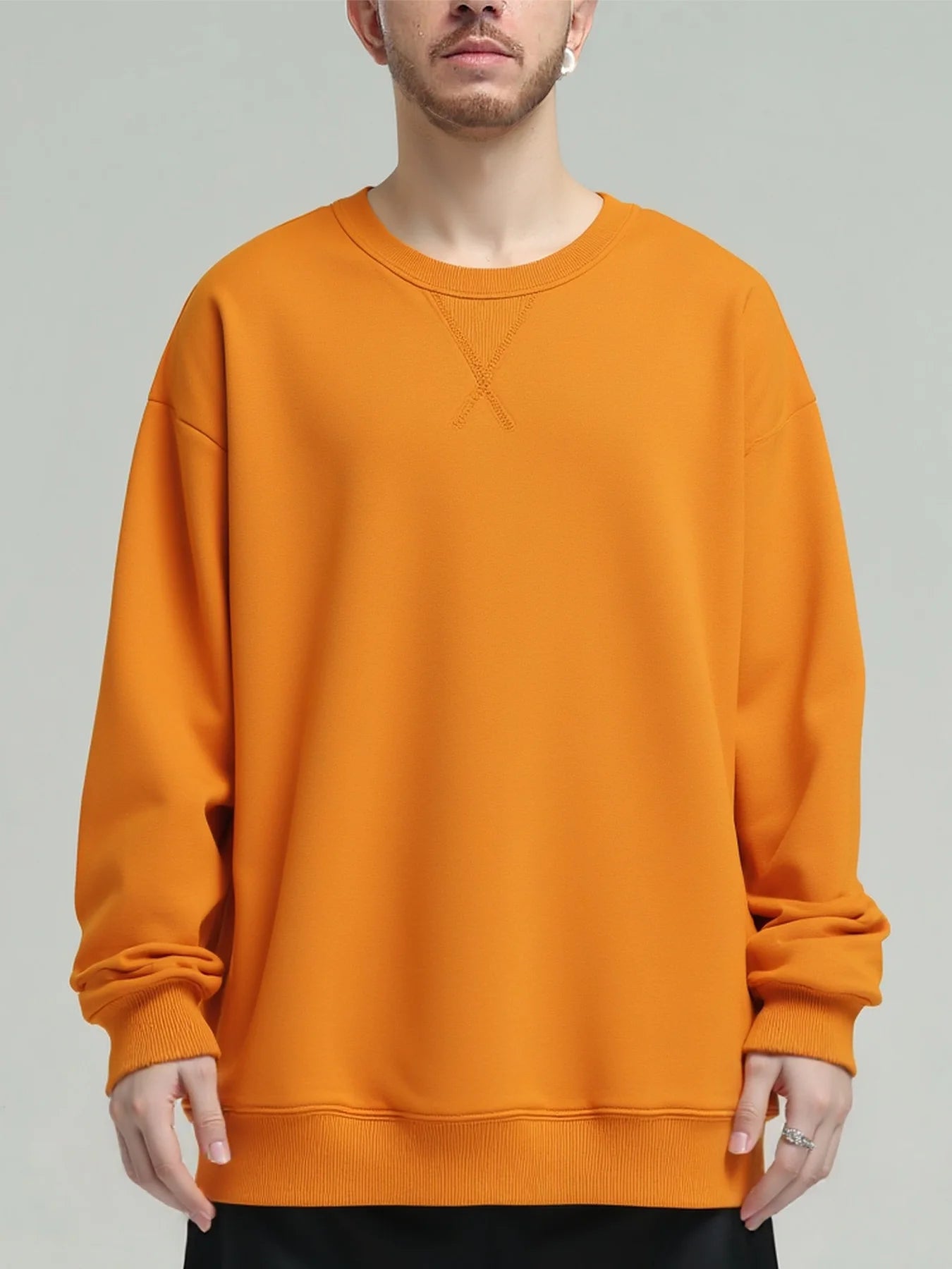 380g Tight Match Heavy Inverted Triangle Loose Versatile Solid Cotton