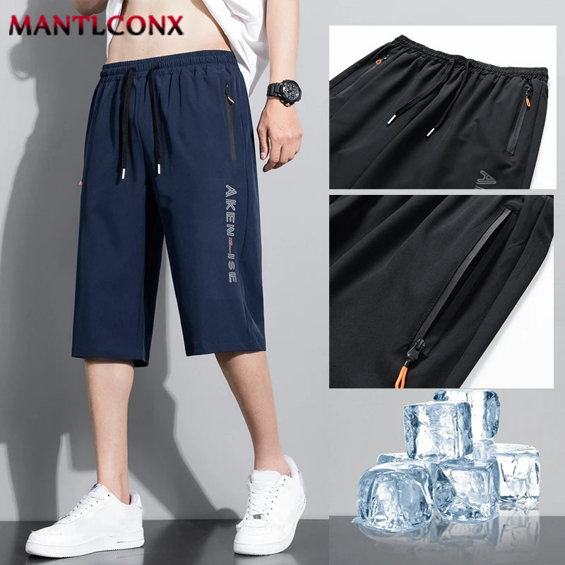 New Fashion Sports Shorts Men Elastic Waist Shorts Male Breathable