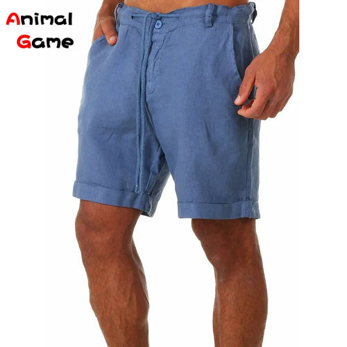 Summer Fashion Mens Linen Shorts Men Cotton Beach Short  New Wild
