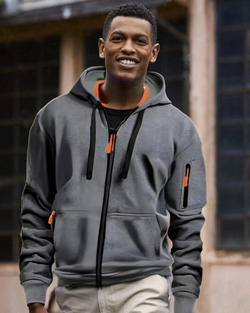 Casual top men's 2024 autumn and winter sportswear solid color men's