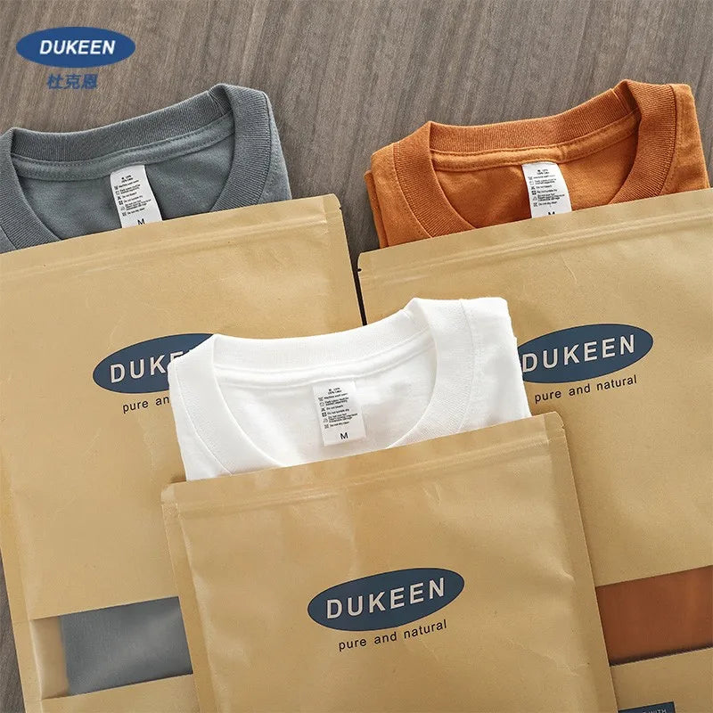 Dukeen 280g Heavyweight Long-Sleeved T-Shirt for Men 100% Cotton