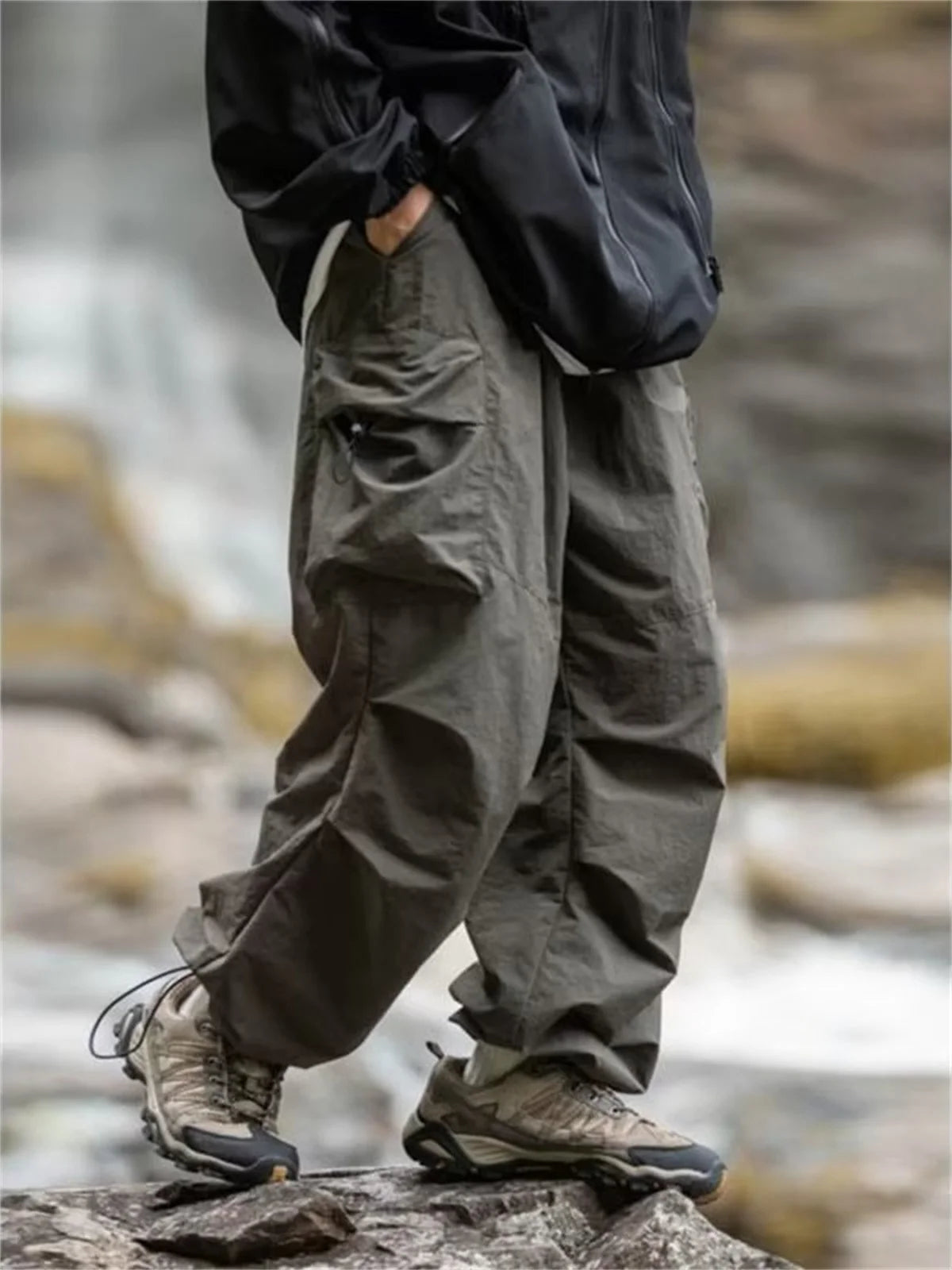 Men's Spring and Autumn New Waterproof Hip Hop Mountaineering Pants