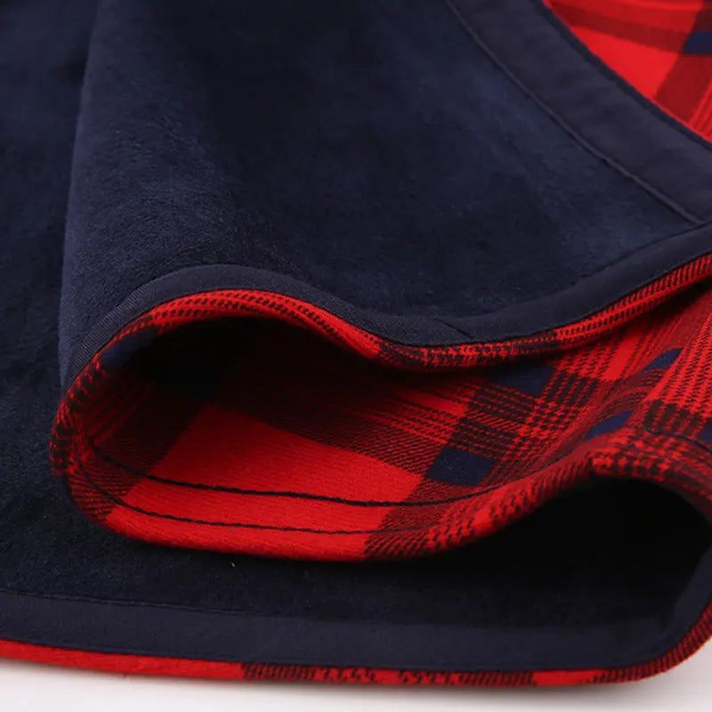 American size men's shirt long sleeve autumn winter warm plus fleece
