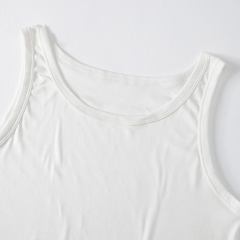 1/3 Men's Tank Top Four Seasons Black and White Solid Color Narrow
