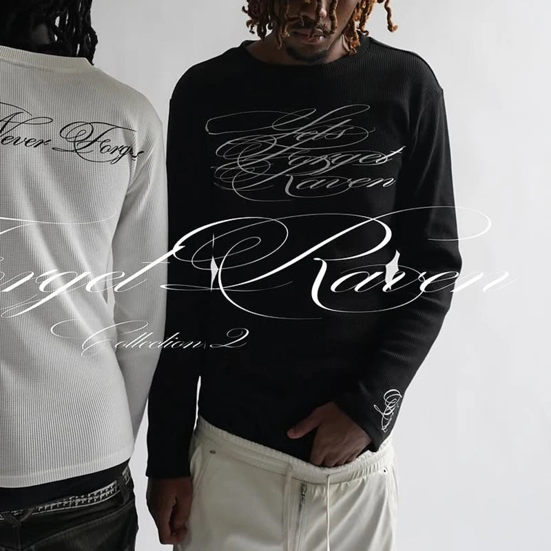 American Dark Retro Y2K Printed Long Sleeved T-Shirt High Street