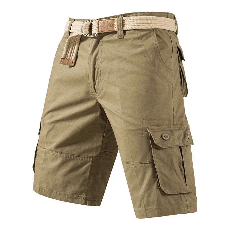 Cargo Knee Shorts Men Sports Casual Bermuda Shorts Plus Size Cotton