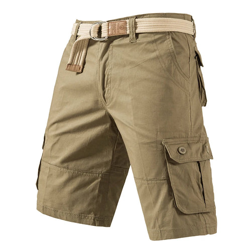 Cargo Knee Shorts Men Sports Casual Bermuda Shorts Plus Size Cotton