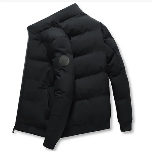 2025 Winter New Solid Color Zipper Down Jacket Thick Cotton Jacket Men