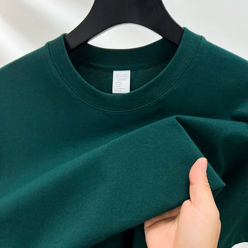 100% Pure Cotton Summer High-end Brand Men's Short Sleeve Round Neck