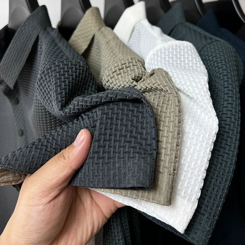 Brand Clothes Summer New Men's Short Sleeve T-shirt Ice Silk Cool and