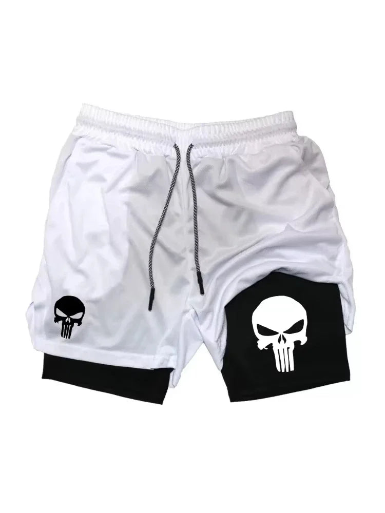 2-in-1 men's performance shorts, sports quick drying shorts with phone