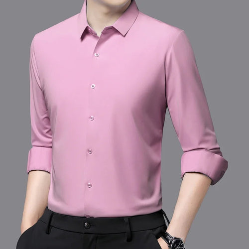 Premium Men's Ultra-Stretch Shirt - High-Quality Silky Business Formal