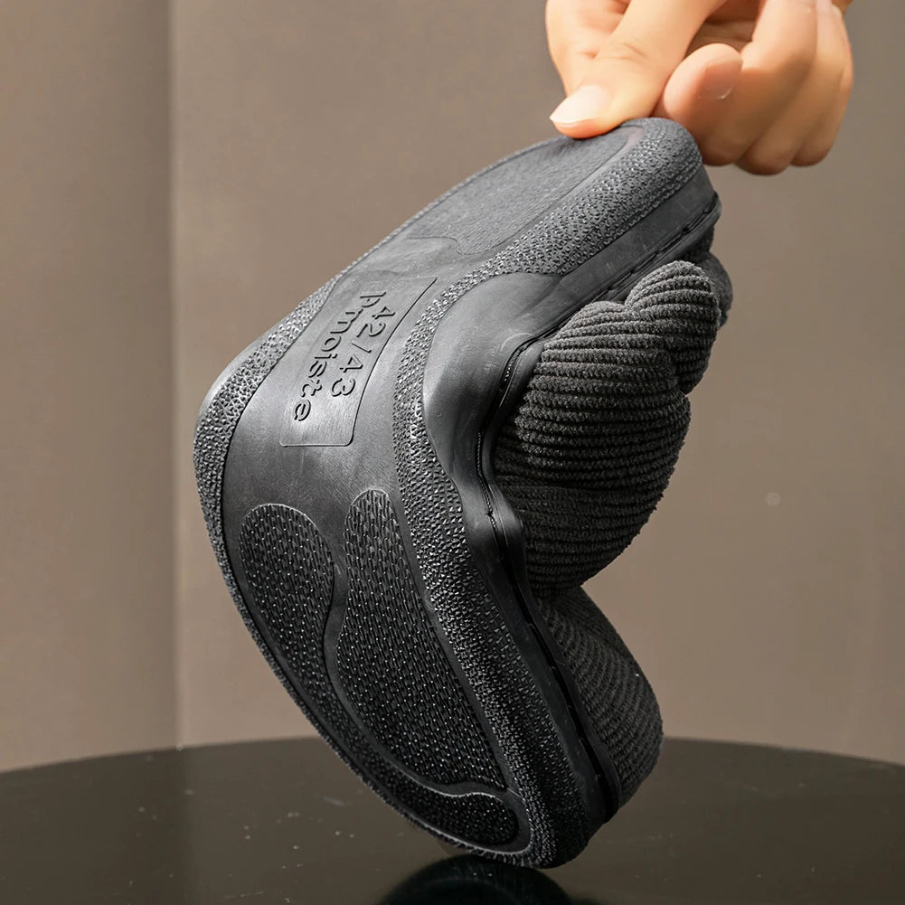 Winter Warm Slippers for Men Memory Foam Non Slip Home Shoes Soft