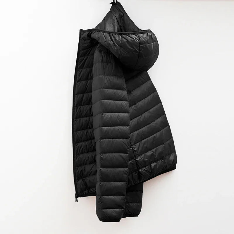 2024 Men Winter Coat Fashion Hooded White Duck Down Jackets Plus Size