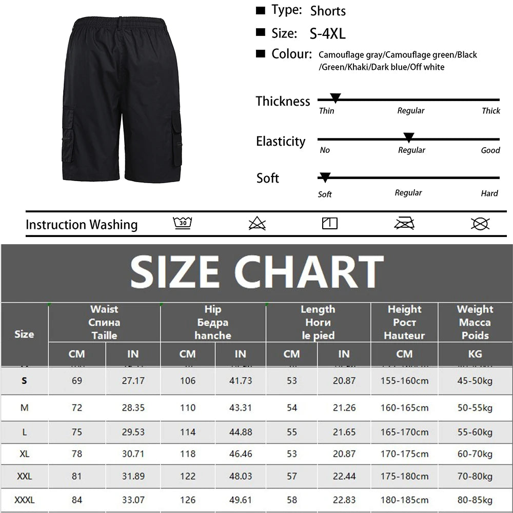 Men Military Tactical Shorts Summer Loose Casual Cargo Shorts Multi