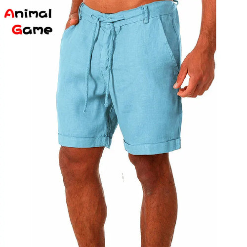 Summer Fashion Mens Linen Shorts Men Cotton Beach Short  New Wild