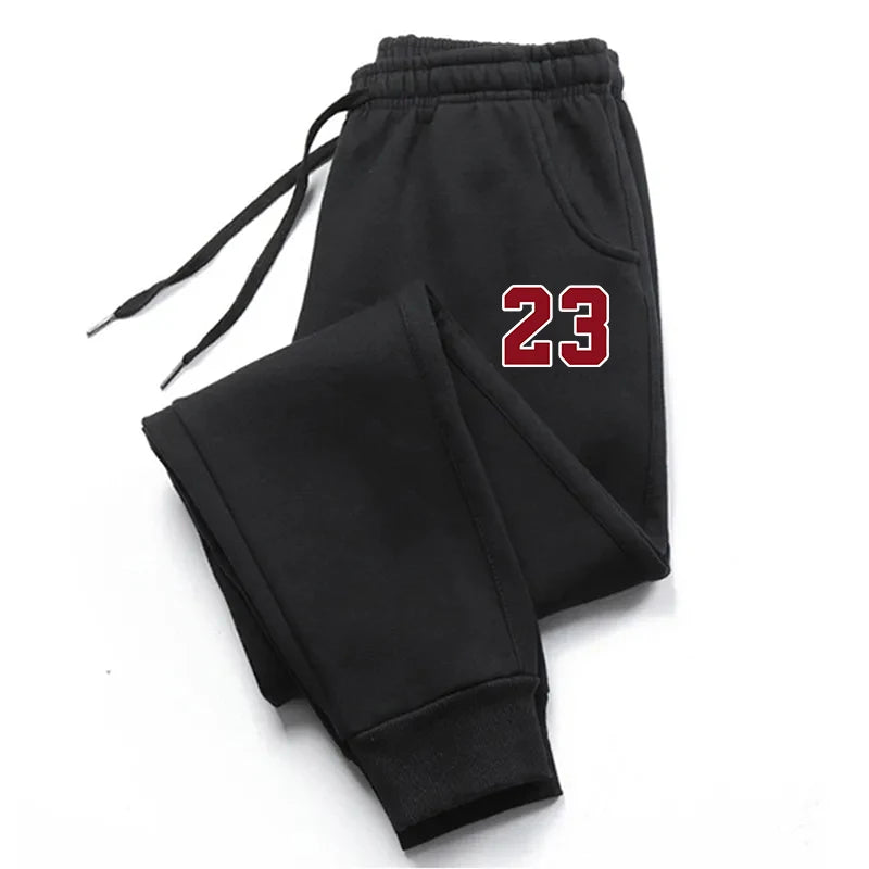 Men's Luxury Print Fleece Sweatpants Warm Jogging Pants Multiple