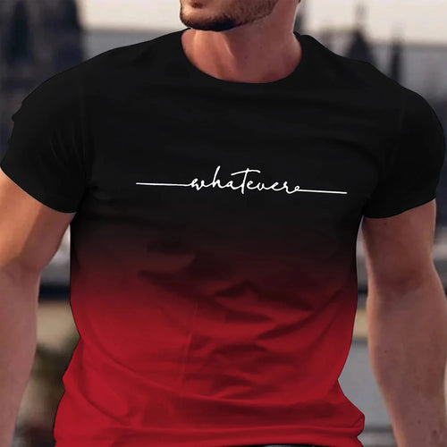 Summer Men's Clothing Whatever Print Short Sleeve Men Trend Products