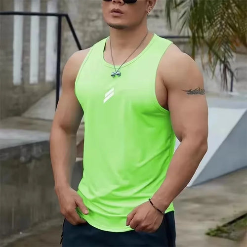 2025 Summer Men's tank top Casual Round Neck Mesh Undershirt Shirt