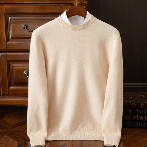 2025 Cashmere Sweater O-neck Pullovers Men's Loose Oversized M-3XL