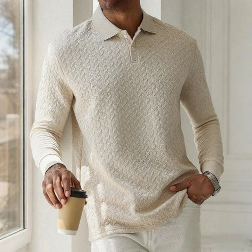 Men Long Sleeve Polo Shirt High Quality Male Clothing Office Polos