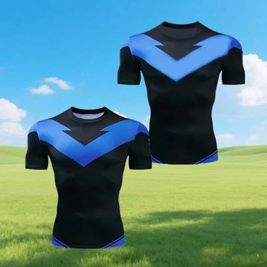 Red Nightwing Short-Sleeved Compression Shirt Print T-Shirt for Adults