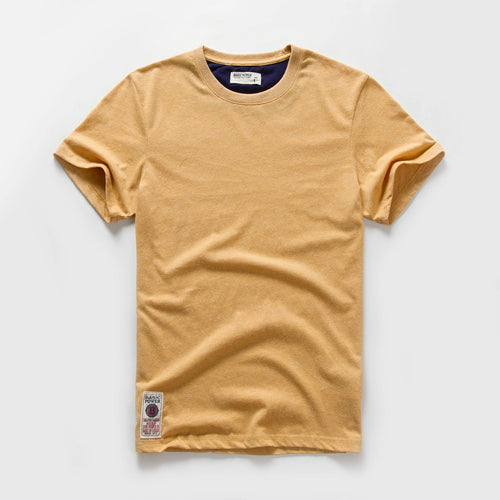 New Summer Men's t-shirt Cotton Solid T shirt Men Causal O-neck Basic
