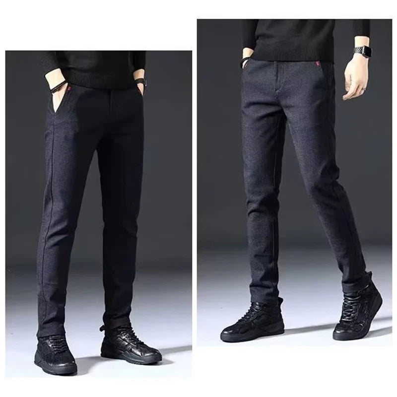 Men's Straight Leg Long Daily Pants Casual Straight Slim Fit Narrow