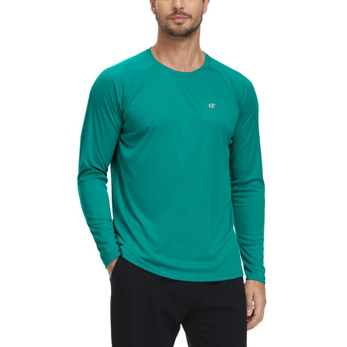 Men's Long Sleeve T-Shirt UPF 50+ Rash Guard Tee UV Sun Protection