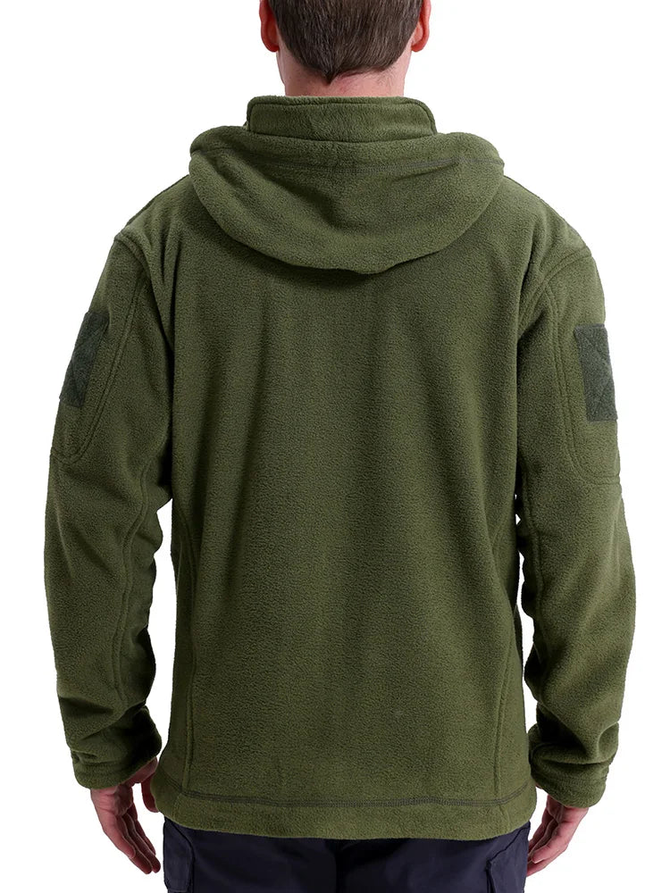 Men's Tactical Fleece Jacket Winter Warm Full Zip Military Hoodies