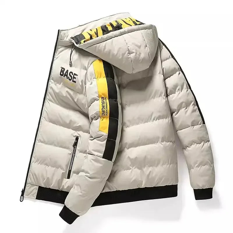 Men Autumn Winter Cotton Jacket Warm Comfortable Padded Thickened Down