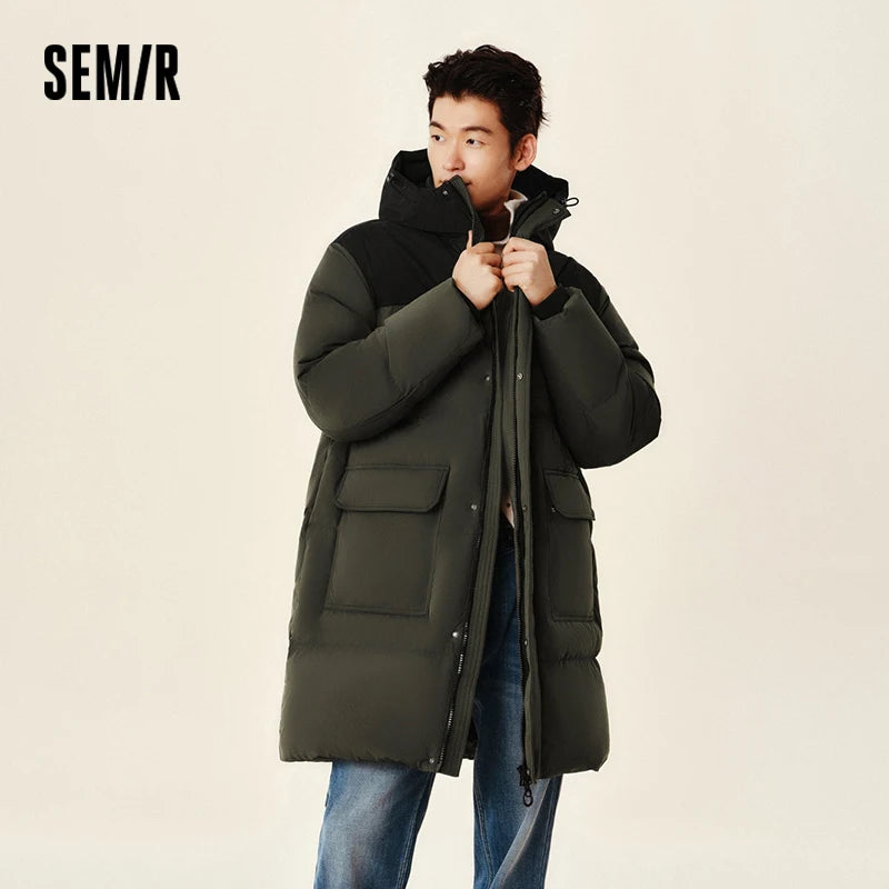 Semir Down Jacket Men 2024 New Waterproof Thick Outerwear Long Length