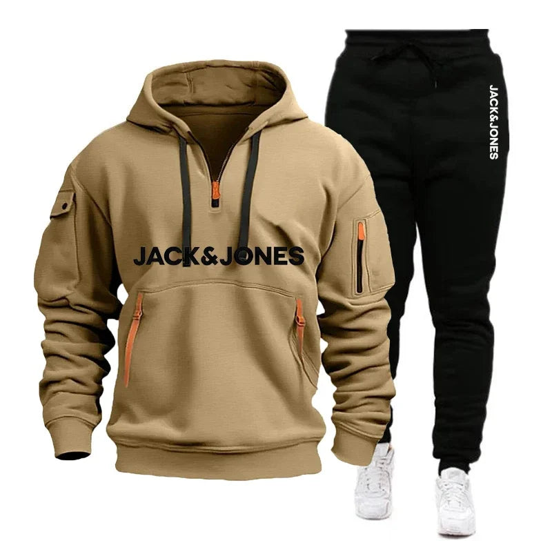 Two sets of men's sportswear for autumn/Winter 2025, including a