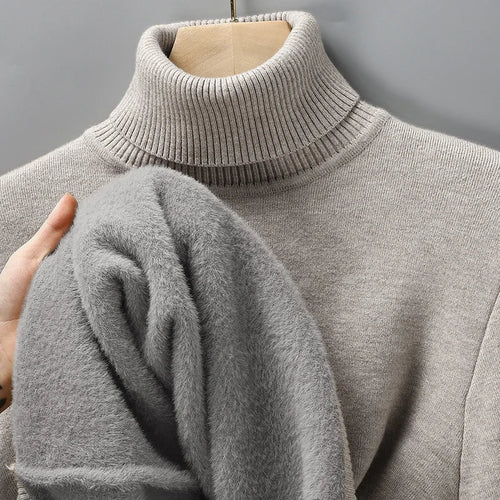 Sweatwear Mens Anti-pilling High Quality Knitted Turtleneck Sweater
